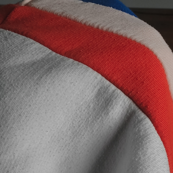 Striped White Red Blue Slightly Cropped Sweater - Picture 9 of 9